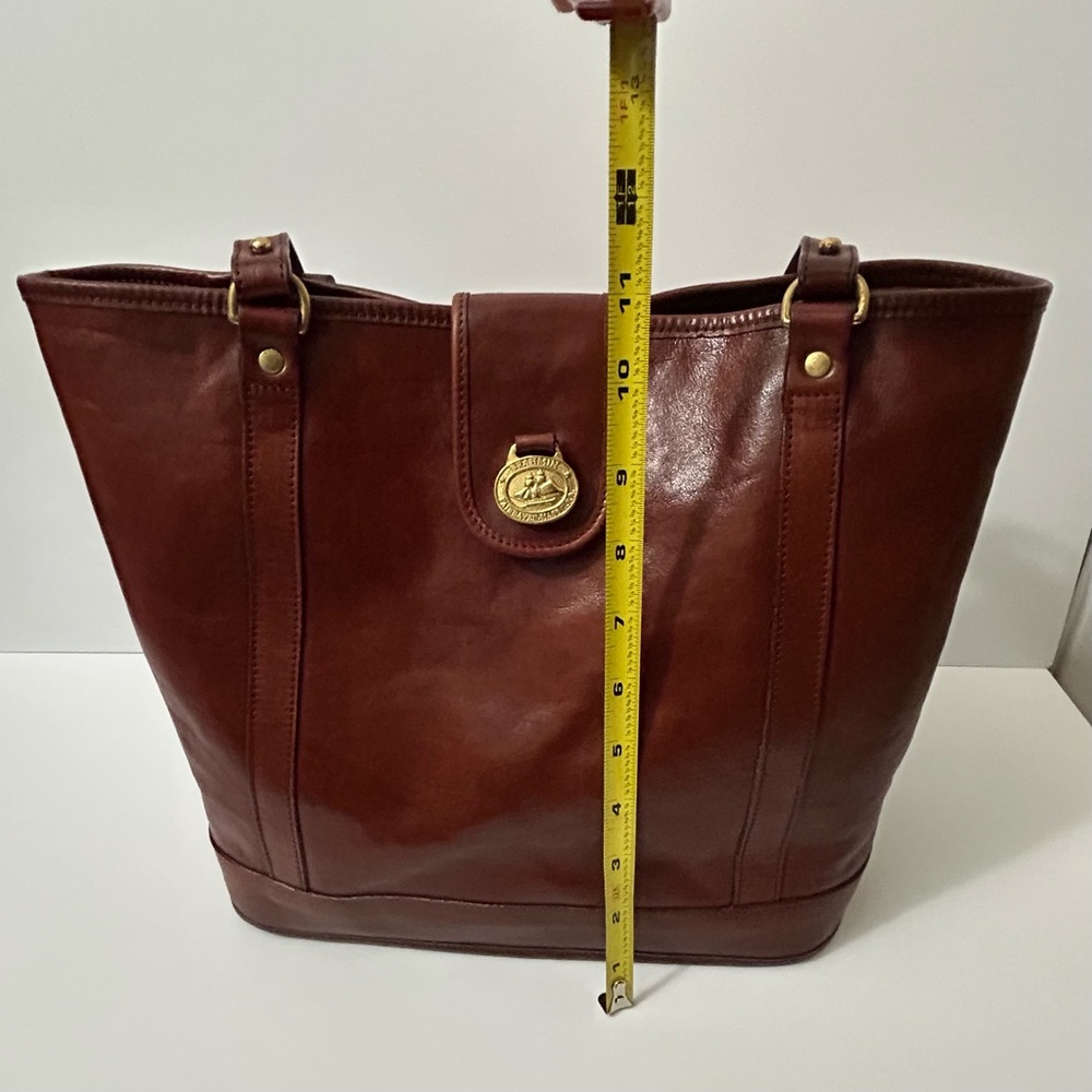 Brahmin - Vintage Brown Leather Tote Bag - Picture 12 of 16